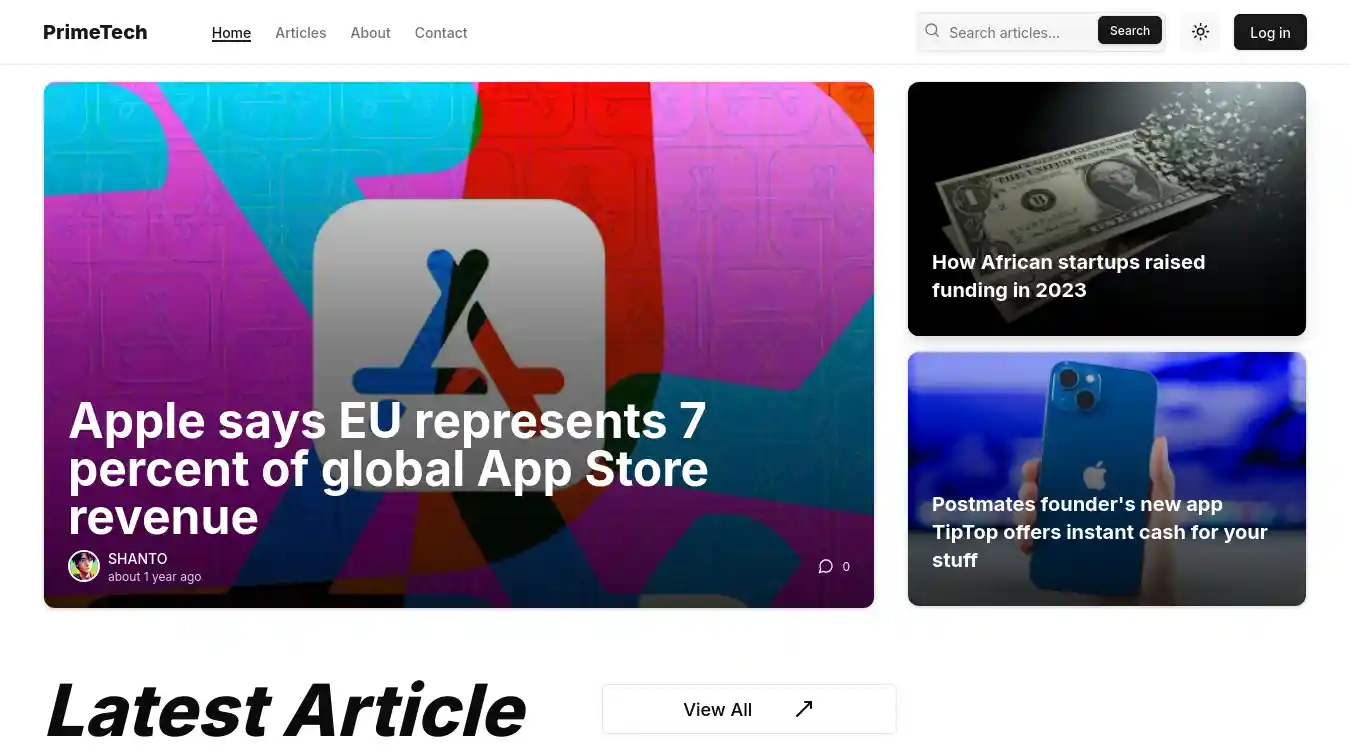 PrimeTech - A Modern Blog Platform Image